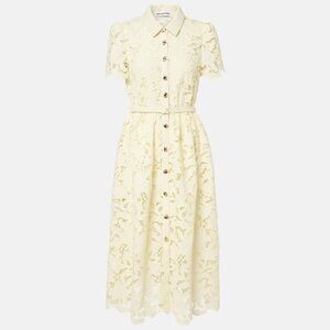Self-Portrait Yellow Lace Midi Dress